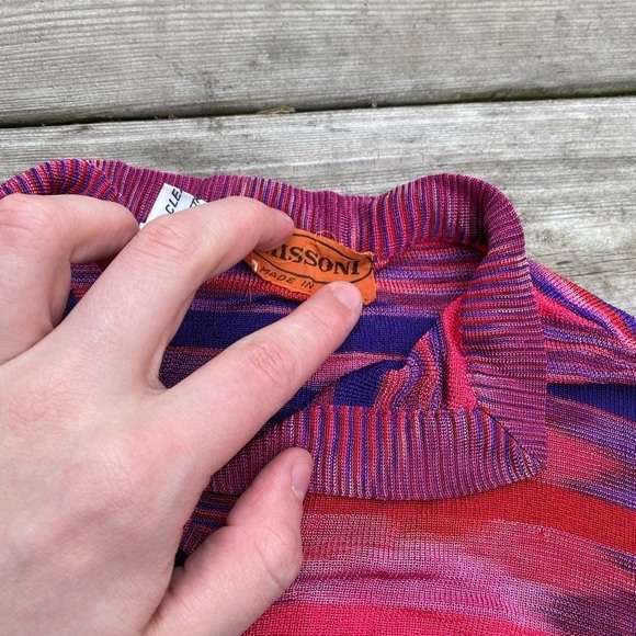 Vintage 90s Missoni Button Up Abstract Dress - Picture 8 of 9